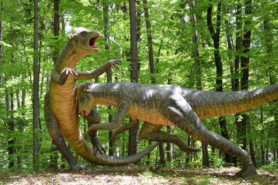 Image of dinosaur fight in Styrassic Park