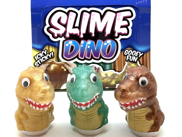 dinosaurs with glitter slime inside