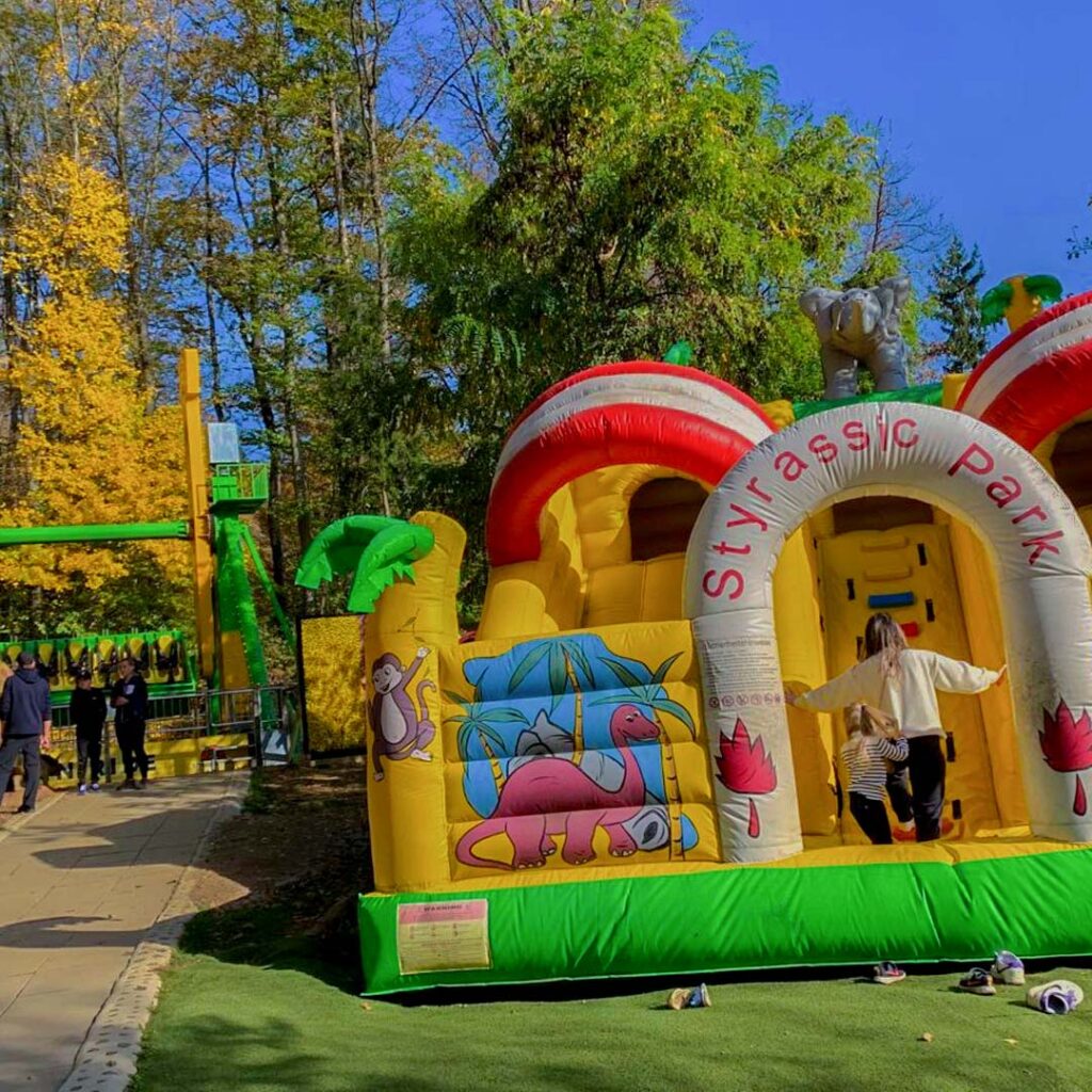 Image of jungle bouncy castle in Styrassic Park