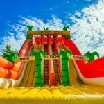 Picture of a giant jungle bouncy castle