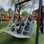 Image of a wheelchair swing at the wheelchair playground in Bad Gleichenberg